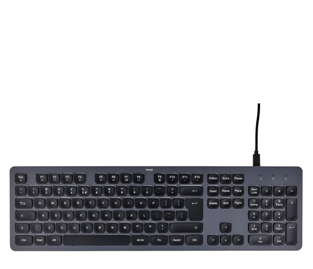 HAMA Klawiatura przewodowa CK-400 czarno-szara - 1331335 - zdjęcie 2
